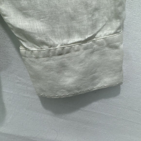 Lauren Ralph Lauren Beige 100% Linen Button Down Dress Shirt Men's XL Style - Picture 11 of 13